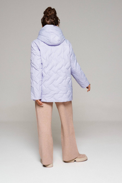 Фиолетовая демисезонная куртка прямого кроя с карманами и капюшоном Beautiful&Free 6234 лиловый - фото 3