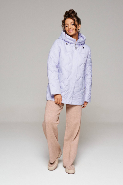 Фиолетовая демисезонная куртка прямого кроя с карманами и капюшоном Beautiful&Free 6234 лиловый - фото 2