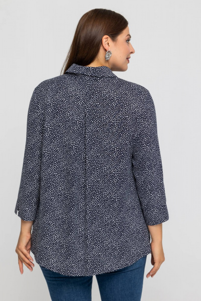 Демисезонная блузка из вискозы с накладным карманом Avila 0970 темно-синий - фото 7