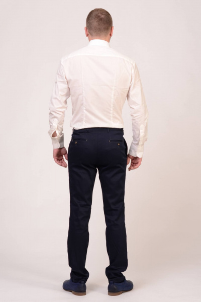 Брюки деловые прямые с эластаном, зауженные к низу LAGENTE 6032.188 синий - фото 3