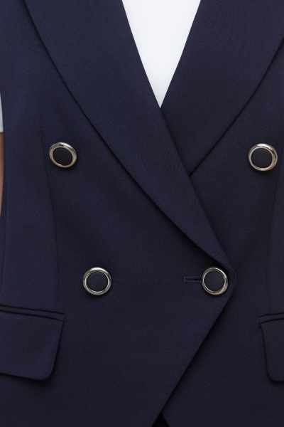 Деловой женский жилет из текстиля на подкладе Domna 8422.170 темно-синий - фото 5