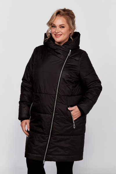 Демисезонная удлиненная куртка с объёмным капюшоном Algranda А3913-a - фото 4