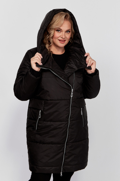 Демисезонная удлиненная куртка с объёмным капюшоном Algranda А3913-a - фото 5