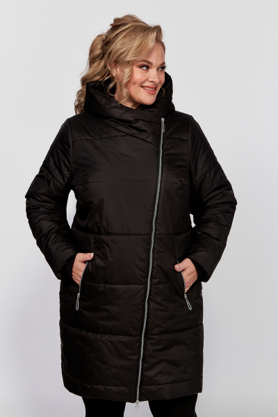 Демисезонная удлиненная куртка с объёмным капюшоном Algranda А3913-a - фото 6