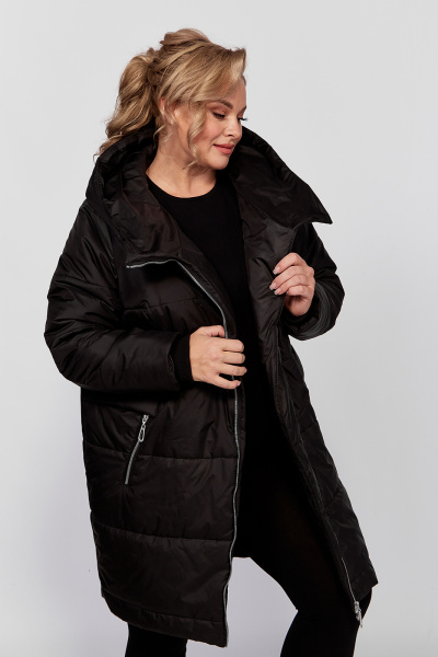 Демисезонная удлиненная куртка с объёмным капюшоном Algranda А3913-a - фото 8