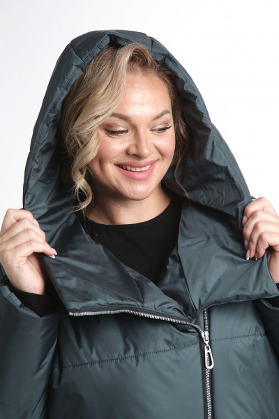 Демисезонная удлиненная куртка с объёмным капюшоном Algranda А3913-a-4 - фото 5