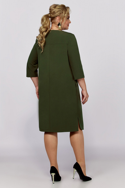 Платье прямого силуэта с планкой и карманами в стиле Классика Algranda А4023-4 - фото 3