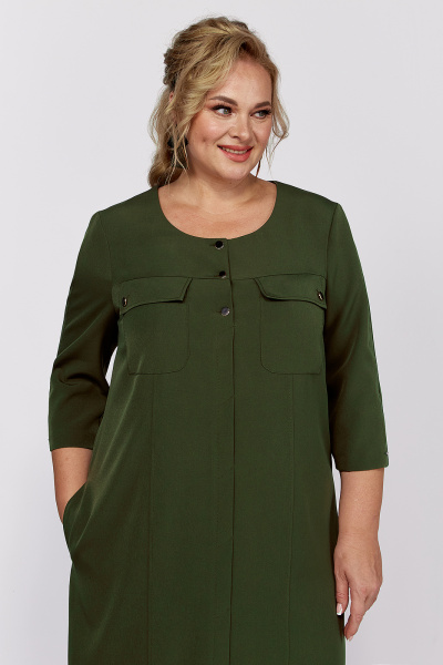 Платье прямого силуэта с планкой и карманами в стиле Классика Algranda А4023-4 - фото 7