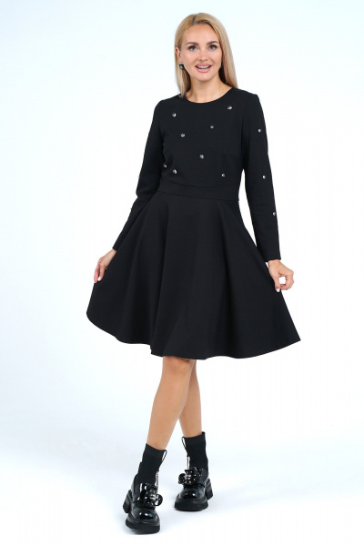 Платье с поясом и бусинами элегантное на каждый день Alani Collection 2206 - фото 1