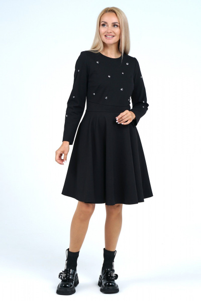 Платье с поясом и бусинами элегантное на каждый день Alani Collection 2206 - фото 2