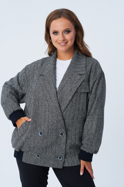 Жакет свободного кроя из костюмной ткани демисезонный TVIN 7816 - фото 4