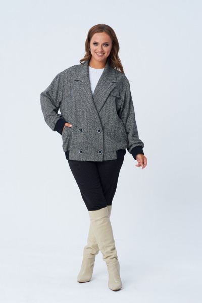 Жакет свободного кроя из костюмной ткани демисезонный TVIN 7816 - фото 3