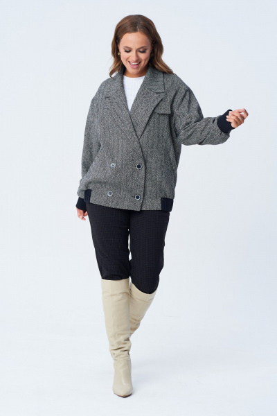 Жакет свободного кроя из костюмной ткани демисезонный TVIN 7816 - фото 2