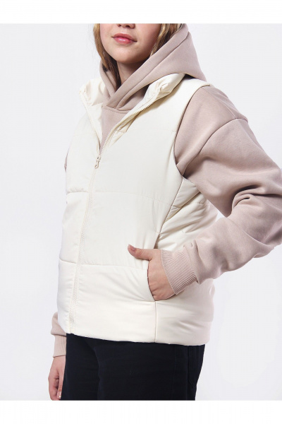 Жилет для девочки старшей школьной группы демисезонный АРТУС 24С7-Р57 молочный - фото 3