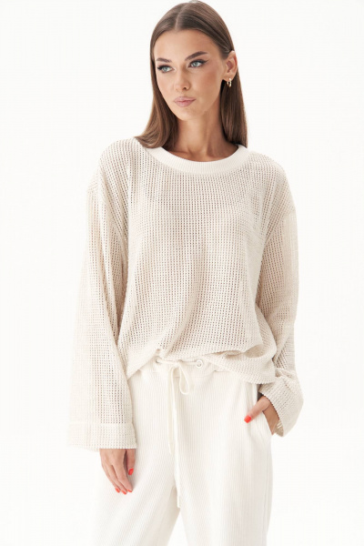 Трикотажный костюм с широкими брюками и джемпером свободного кроя Fantazia Mod 4968 - фото 4