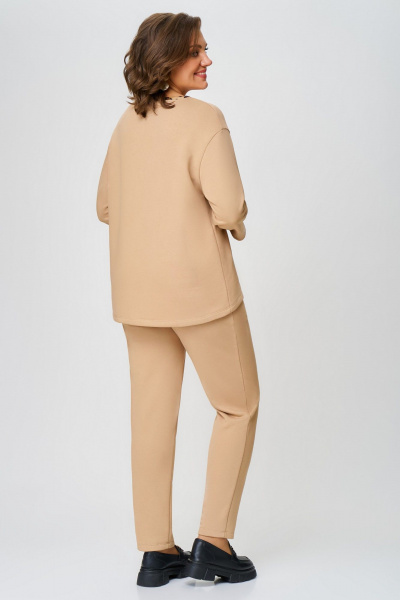 Двухпредметный костюм из трикотажа и хлопка с зауженными брюками Svetlana-Style 2034 песок - фото 2