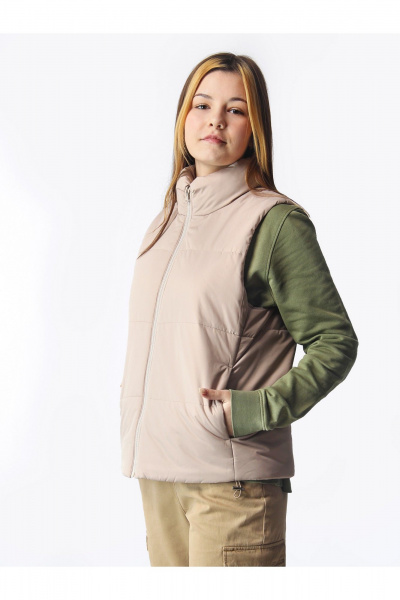 Жилет на каждый день из плащёвой ткани для подростков АРТУС 24С8-Р57 латте - фото 4
