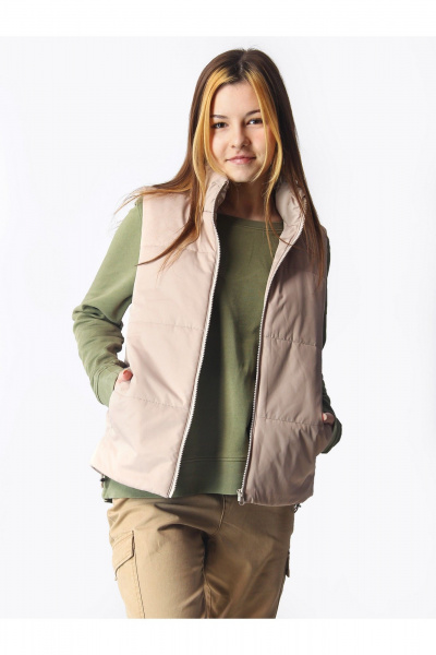 Жилет на каждый день из плащёвой ткани для подростков АРТУС 24С8-Р57 латте - фото 3