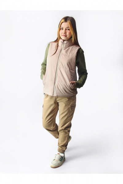 Жилет на каждый день из плащёвой ткани для подростков АРТУС 24С8-Р57 латте - фото 2