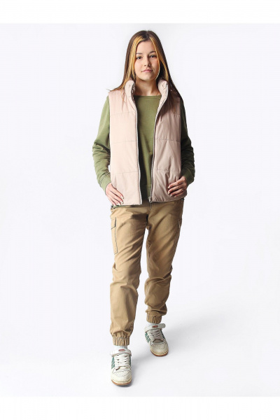 Жилет на каждый день из плащёвой ткани для подростков АРТУС 24С8-Р57 латте - фото 1