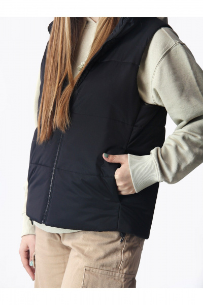 Жилет на каждый день из плащёвой ткани для девочек-подростков АРТУС 24С8-Р57 черный - фото 5