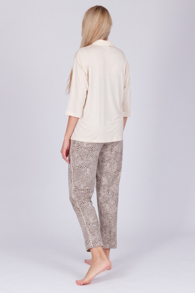 Трикотажный джемпер и брюки из вискозы для дома и отдыха Belarusachka РС5744 лео/оникс - фото 4