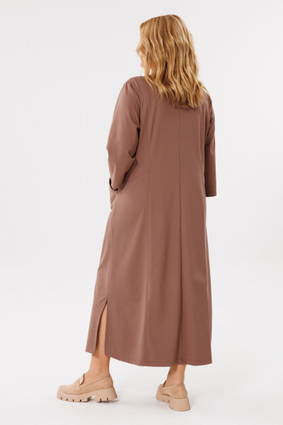 Платье свободное из трикотажа с карманами и молнией BRELA 2381 шоколад - фото 8