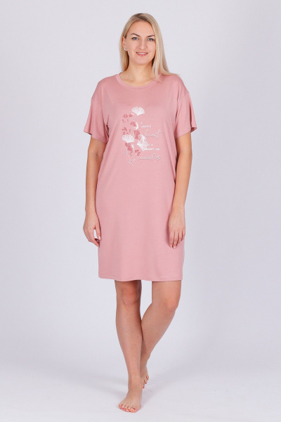 Домашняя сорочка из вискозы с эффектной печатью Belarusachka РС5367А александрит - фото 1