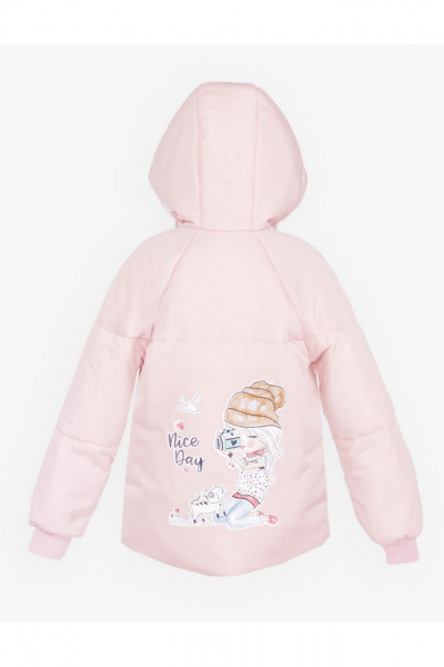 Демисезонная утепленная куртка для девочки с световозвращающей печатью АРТУС 23С84-Р57 лотос - фото 3