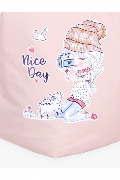 Демисезонная утепленная куртка для девочки со шнуром на капюшоне АРТУС 23С84-Р57 пудра - фото 4