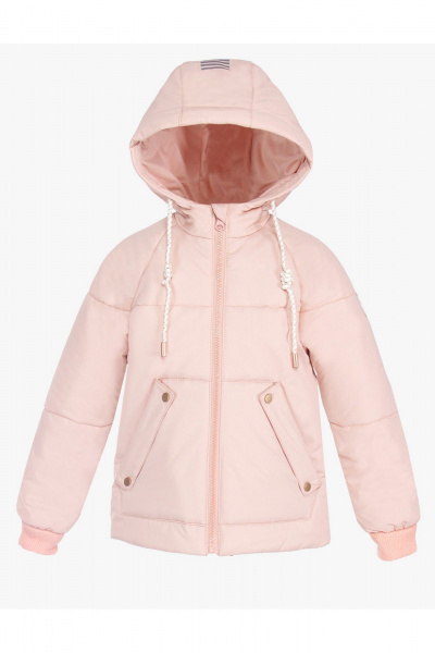 Демисезонная утепленная куртка для девочки со шнуром на капюшоне АРТУС 23С84-Р57 пудра - фото 1