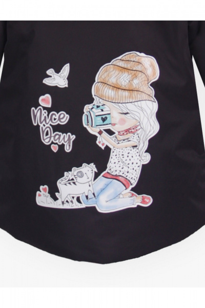 Демисезонная утепленная куртка для девочки с карманами АРТУС 23С83-Р57 черный - фото 4