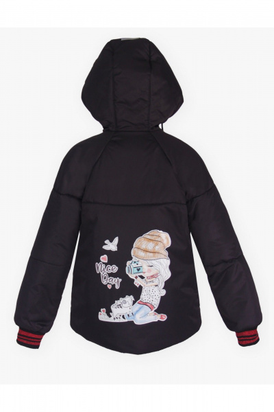 Демисезонная утепленная куртка для девочки с карманами АРТУС 23С83-Р57 черный - фото 3