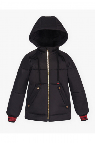 Демисезонная утепленная куртка для девочки с карманами АРТУС 23С83-Р57 черный - фото 1