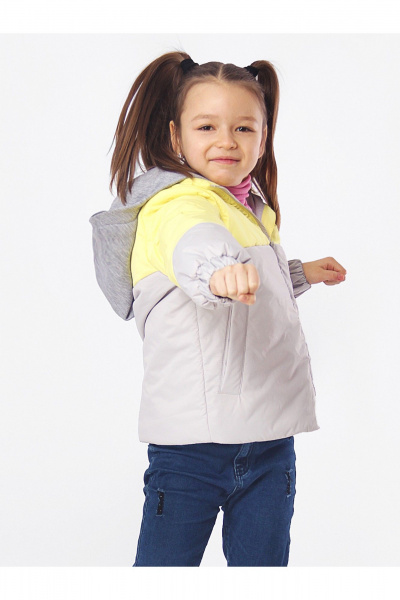 Демисезонная утепленная куртка для девочки с кокетками АРТУС 23С86-Р57 желтый - фото 5