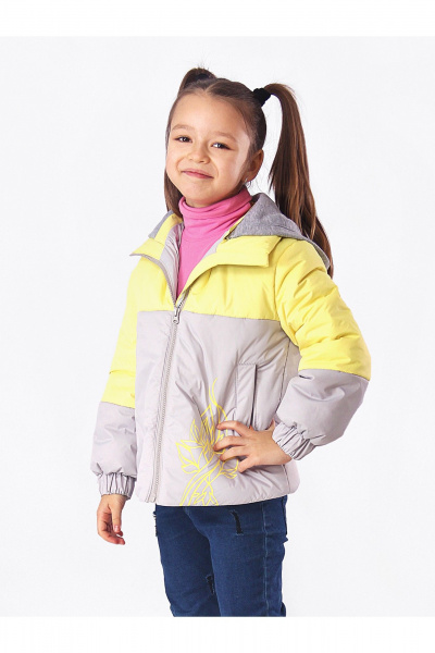 Демисезонная утепленная куртка для девочки с кокетками АРТУС 23С86-Р57 желтый - фото 2