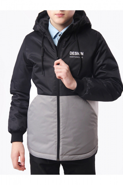 Демисезонная спортивная куртка для мальчика с шлевками АРТУС 23С78-Р57 темно-серый - фото 5