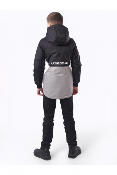 Демисезонная спортивная куртка для мальчика с шлевками АРТУС 23С78-Р57 темно-серый - фото 4