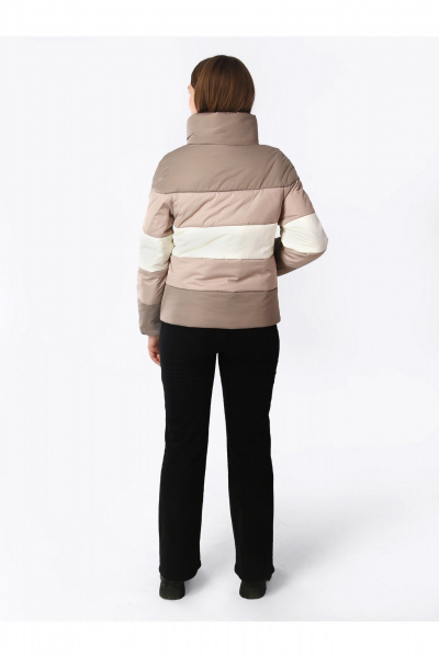 Куртка для девочки с кокетками демисезонная утепленная АРТУС 24С20-Р57 бежевый - фото 4