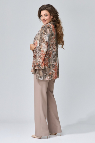 Брюки прямого силуэта из текстиля с застежкой на молнию Fita 20265 кофейный - фото 10