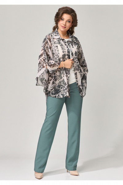 Брюки с резинкой прямой посадки из текстиля Fita 20266 зеленый - фото 5