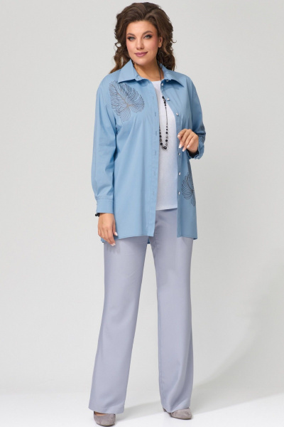 Брюки серые классические из текстиля с карманами Fita 20267 светло-серый - фото 9