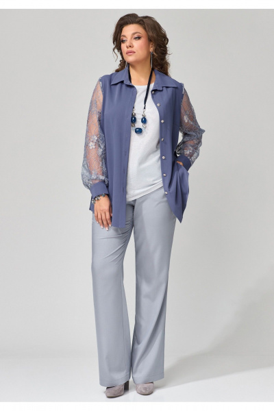 Брюки серые классические из текстиля с карманами Fita 20267 светло-серый - фото 8