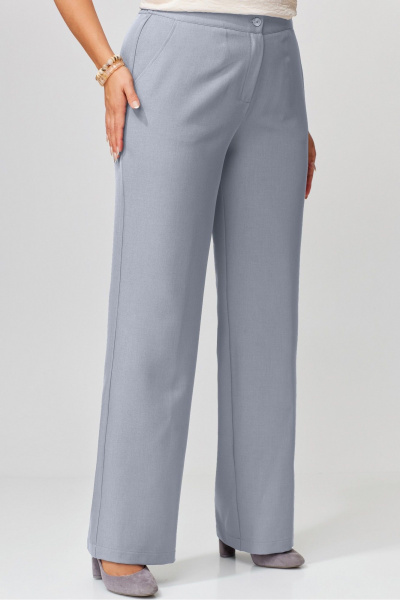 Брюки серые классические из текстиля с карманами Fita 20267 светло-серый - фото 3