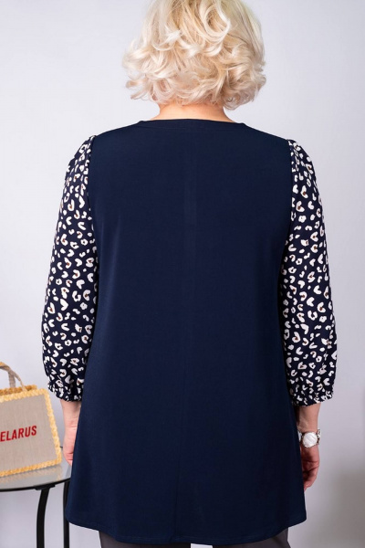 Туника большой размер из шифона и трикотажа с воротом Camelia 2319 1 - фото 3