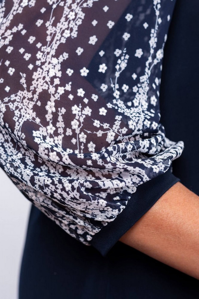 Туника А-силуэта с шифоном и трикотажем для любого типа фигуры Camelia 2319 3 - фото 4