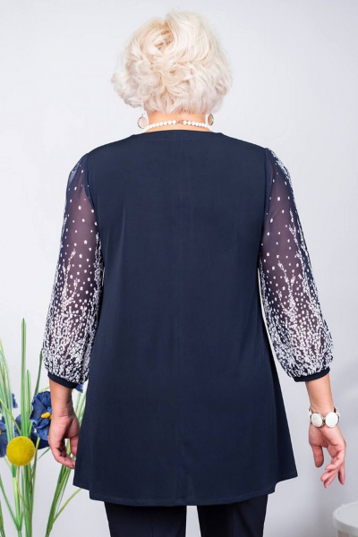 Туника А-силуэта с шифоном и трикотажем для любого типа фигуры Camelia 2319 3 - фото 3
