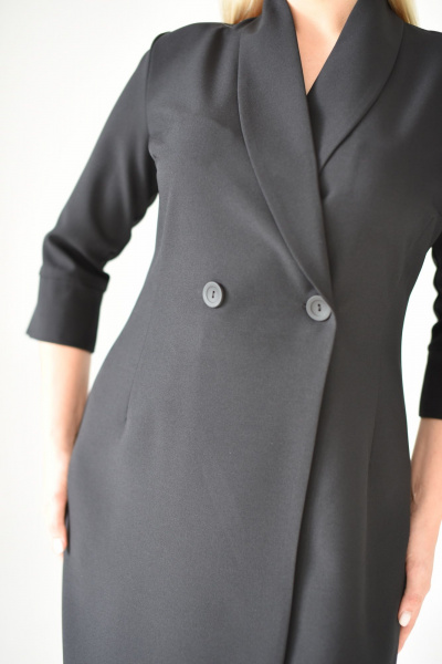 Платье жакет до колена из текстиля с лацканами Мастер Мод 863с черный - фото 6