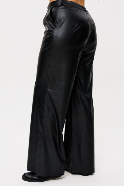 Брюки палаццо из эко-кожи с высокой посадкой Anelli 1400.2 - фото 2