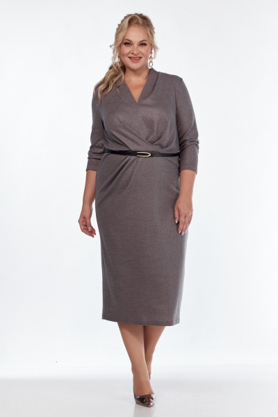 Платье женское трапеция из вискозы и трикотажа Диомант 2011 серый - фото 1